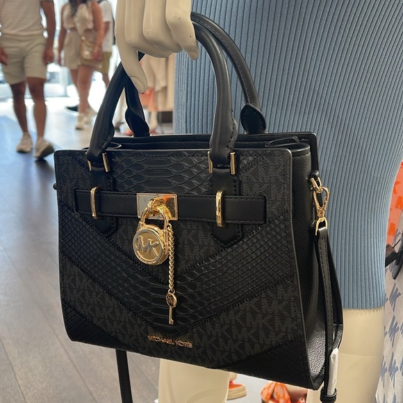 Michael Kors Hamilton Small Satchel Shoulder Crossbody Bag 
Black Multi
NWT - Picture 6 of 16